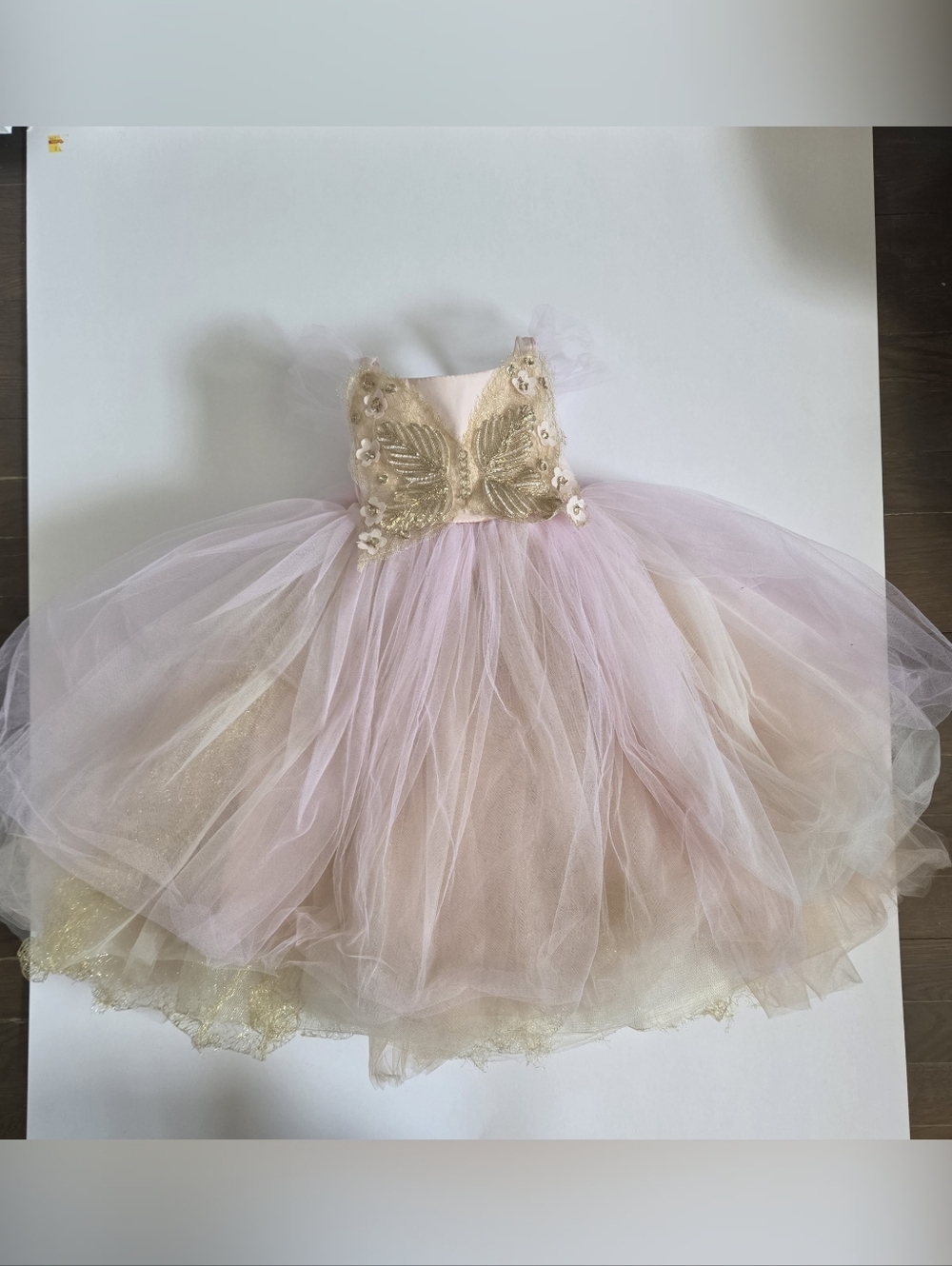 Pottery Barn butterfly fairy costume gold pink tulle size 3T